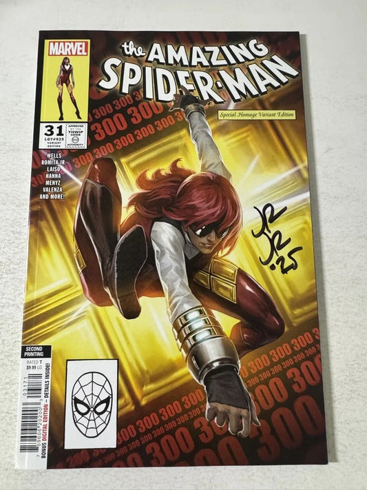 AMAZING SPIDER-MAN #31 Vol 6 NM 2nd Print Skan Homage Variant SIGNED