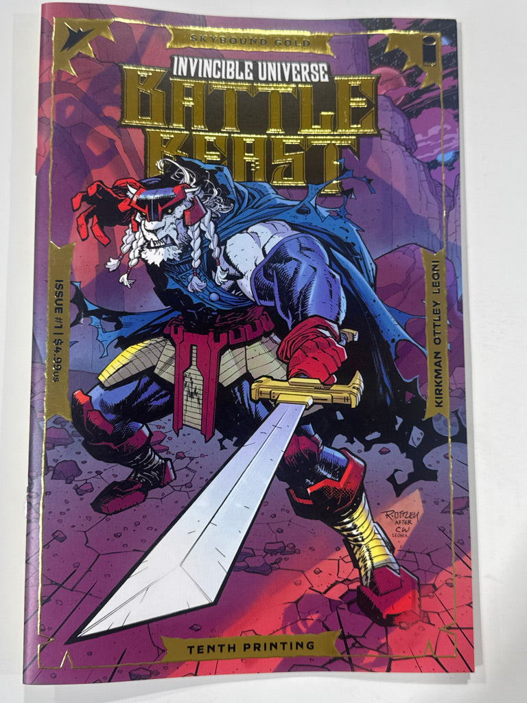 INVINCIBLE UNIVERSE BATTLE BEAST #1 NM 10th Print Ryan Ottley Gold Foil Variant