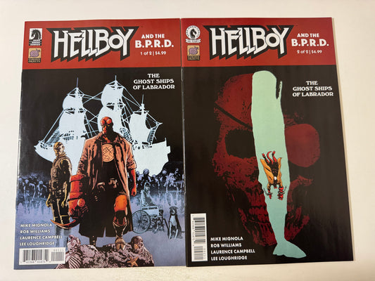 HELLBOY AND THE BPRD The Ghost Ships of Labrador #1-2 NM- Set