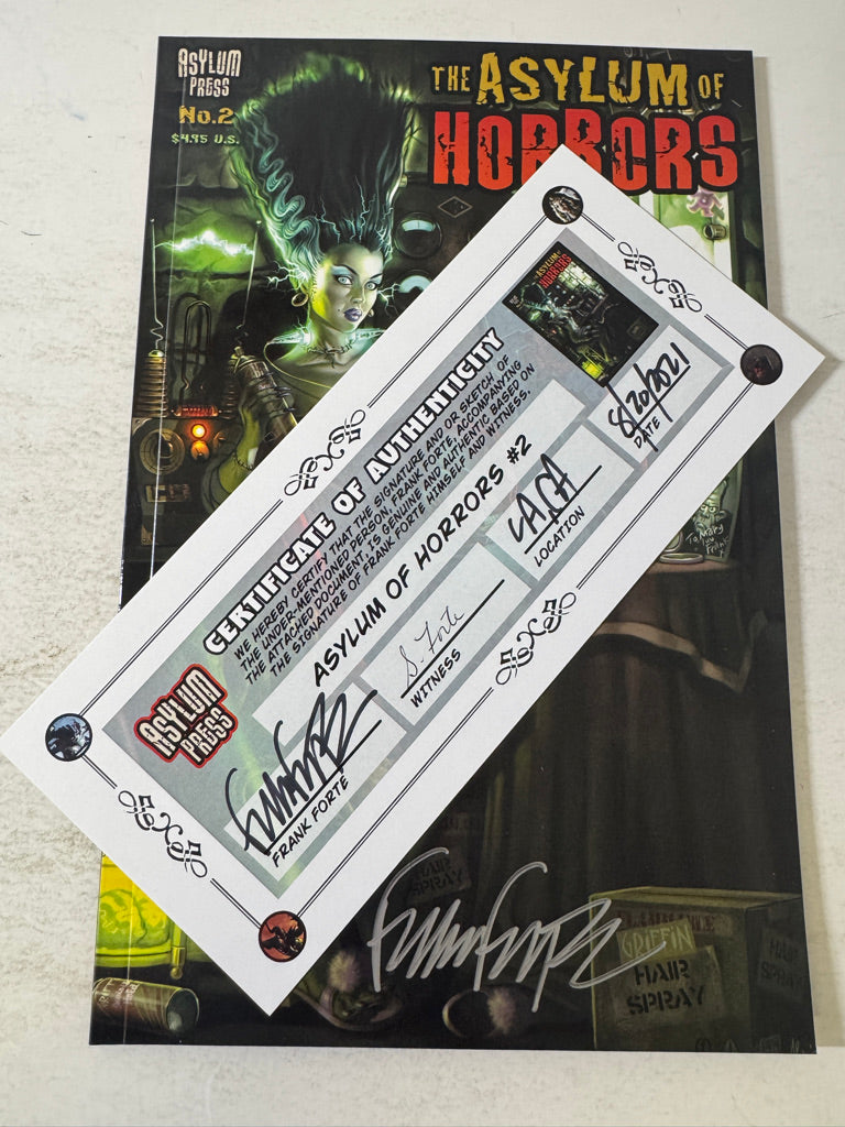 THE ASYLUM OF HORRORS #2 NM SIGNED by Frank Forte