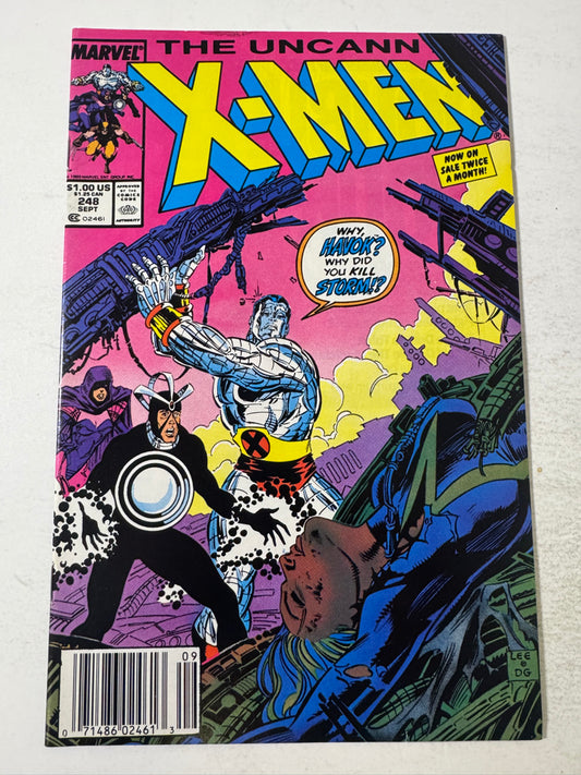 UNCANNY X-MEN #248 VF+ Jim Lee Cover NEWSSTAND
