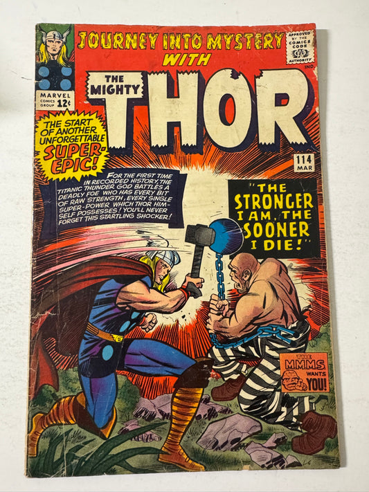 JOURNEY INTO MYSTERY #114 FR/GD 1ST APPEARANCE