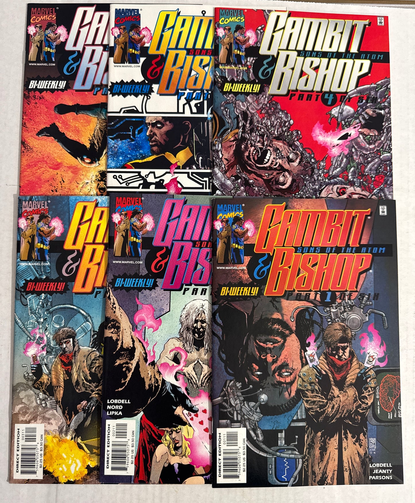 GAMBIT & BISHOP Sons of THe Atom #1-6 NM JH Williams III Cover SET