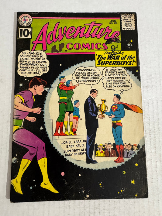 ADVENTURE COMICS #287 VG- W/ UK Pence Stamp 1ST APPEARANCE