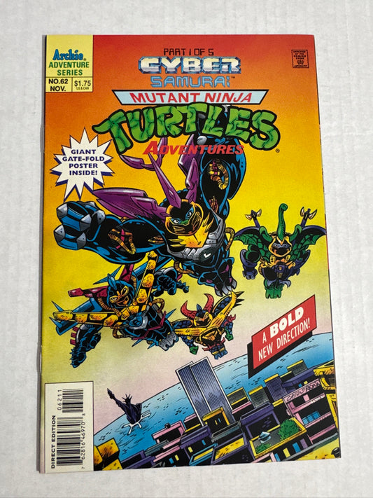 TEENAGE MUTANT NINJA TURTLES ADVENTURES #62 VF W/ Poster 1ST APPEARANCE