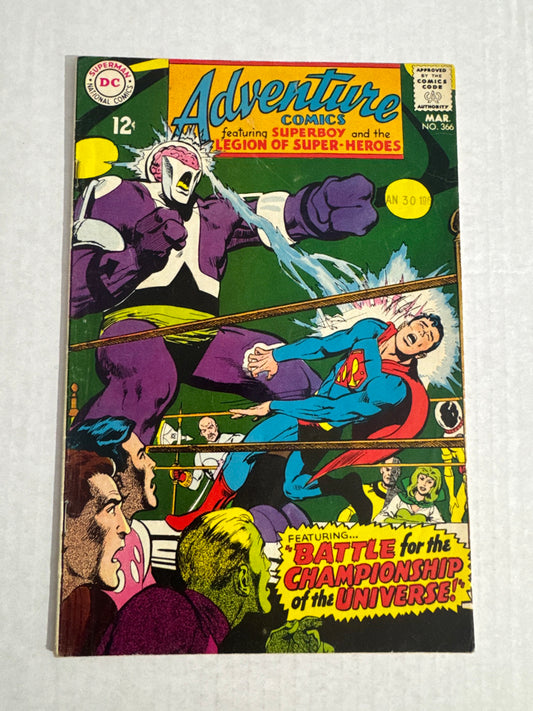 ADVENTURE COMICS #366 VG+ Neal Adams Cover