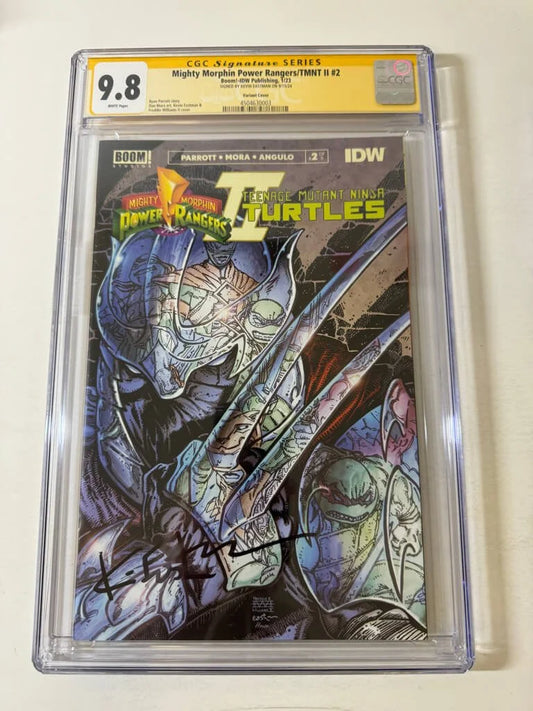 MIGHTY MORPHIN POWER RANGERS TEENAGE MUTANT NINJA TURTLES II #2 CGC SS 9.8 Kevin Eastman Homage Variant SIGNED