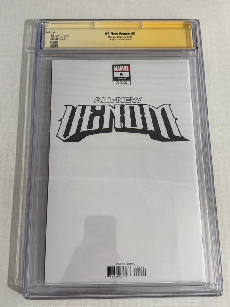 ALL-NEW VENOM #5 CGC SS 9.8 Jonathan Tyler Christopher Exclusive B Variant SIGNED