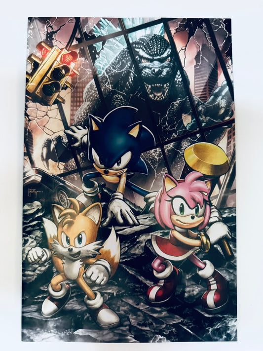 SONIC THE HEDGEHOG X GODZILLA #1 NM 1:75 Mico Suayan Virgin Variant