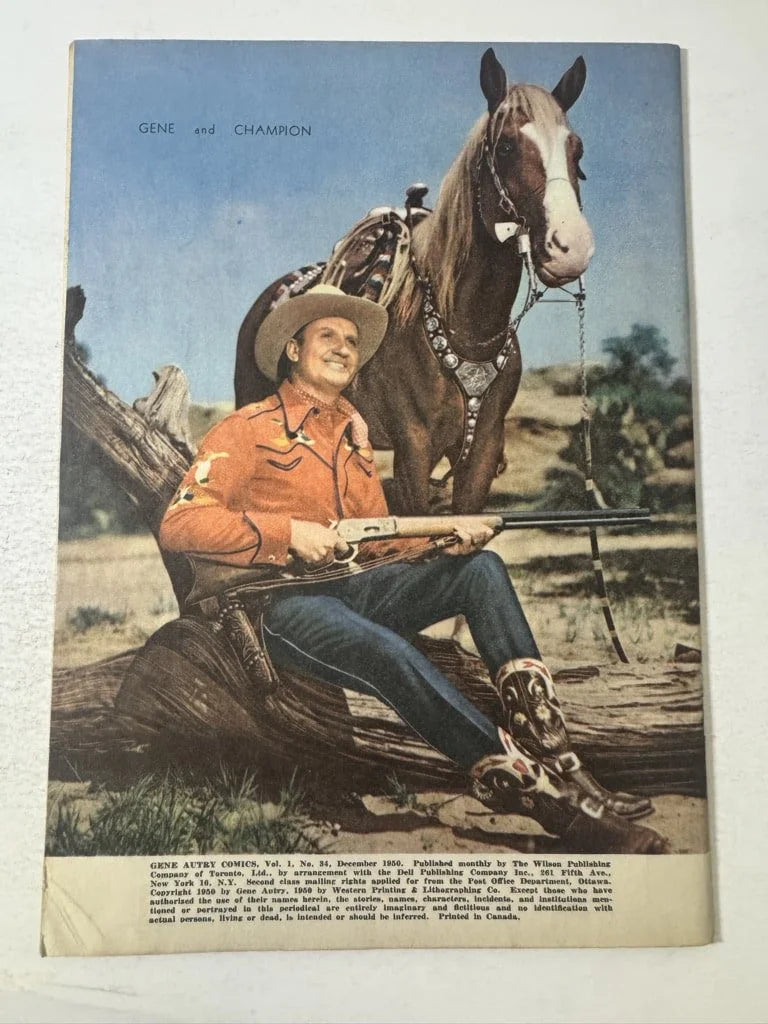 GENE AUTRY COMICS #34 FN Canadian Edition