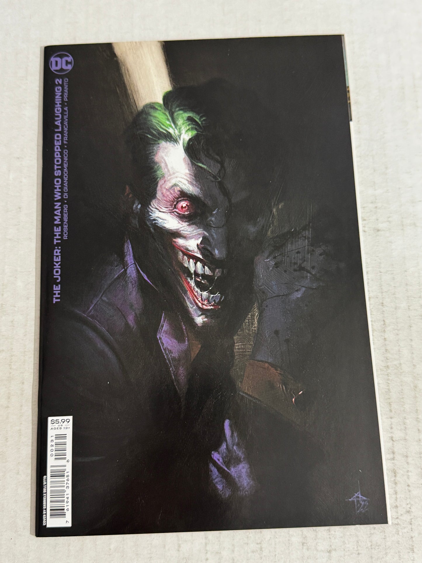 JOKER The Man Who Stopped Laughing #2 NM Gabriele Dell'Otto Variant