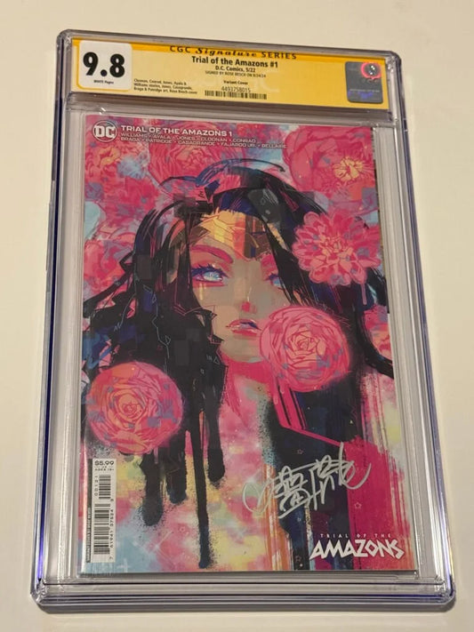 TRIAL OF THE AMAZONS #1 CGC SS 9.8 Rose Besch Variant SIGNED