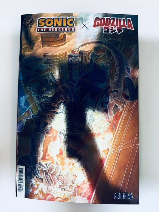 SONIC THE HEDGEHOG X GODZILLA #1 NM 1:25 Natalie Haines Foil Variant