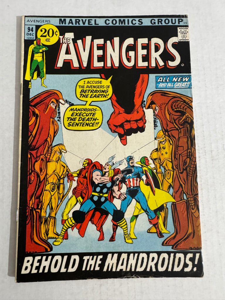 AVENGERS #94 VG Neal Adams Cover