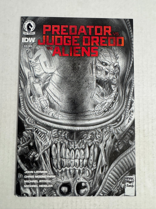 PREDATOR VS JUDGE DREDD VS ALIENS #2 NM Glenn Fabry Sketch Variant