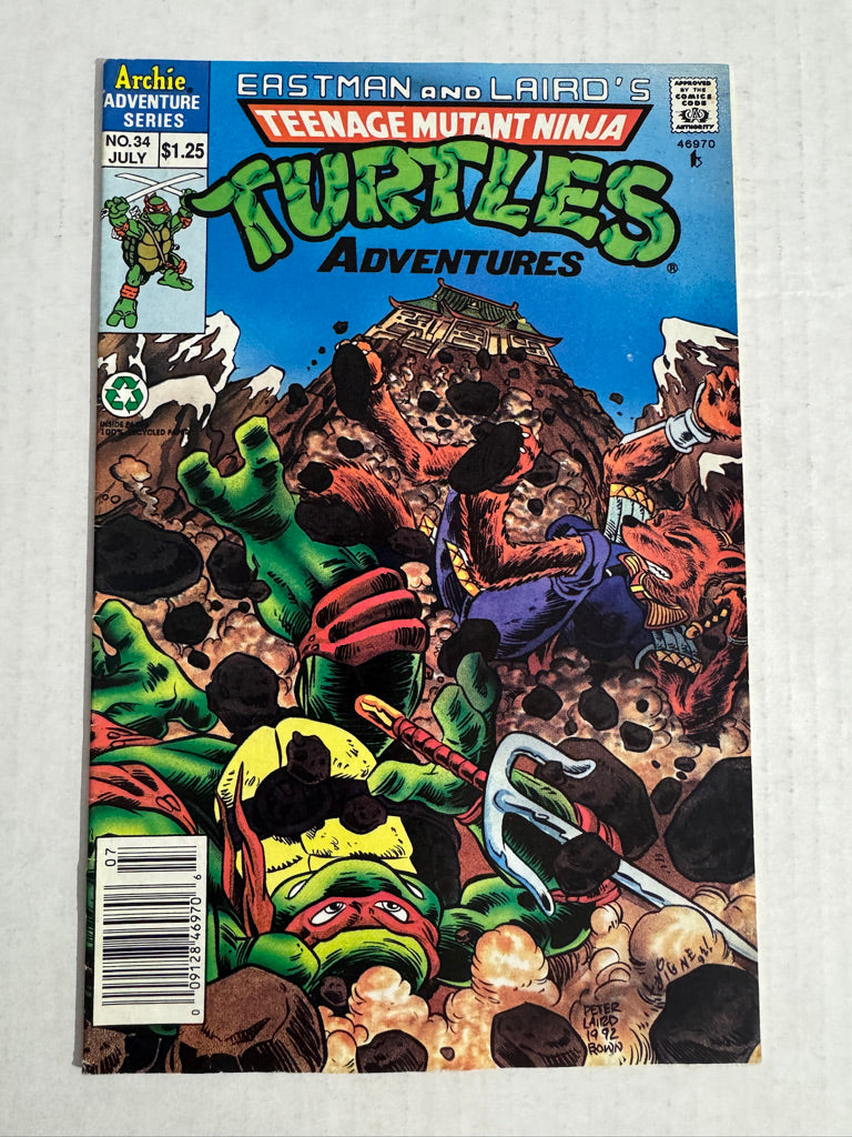 TEENAGE MUTANT NINJA TURTLES ADVENTURES #34 FN- NEWSSTAND