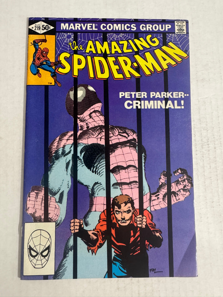 AMAZING SPIDER-MAN #219 FN+  Frank Miller Cover