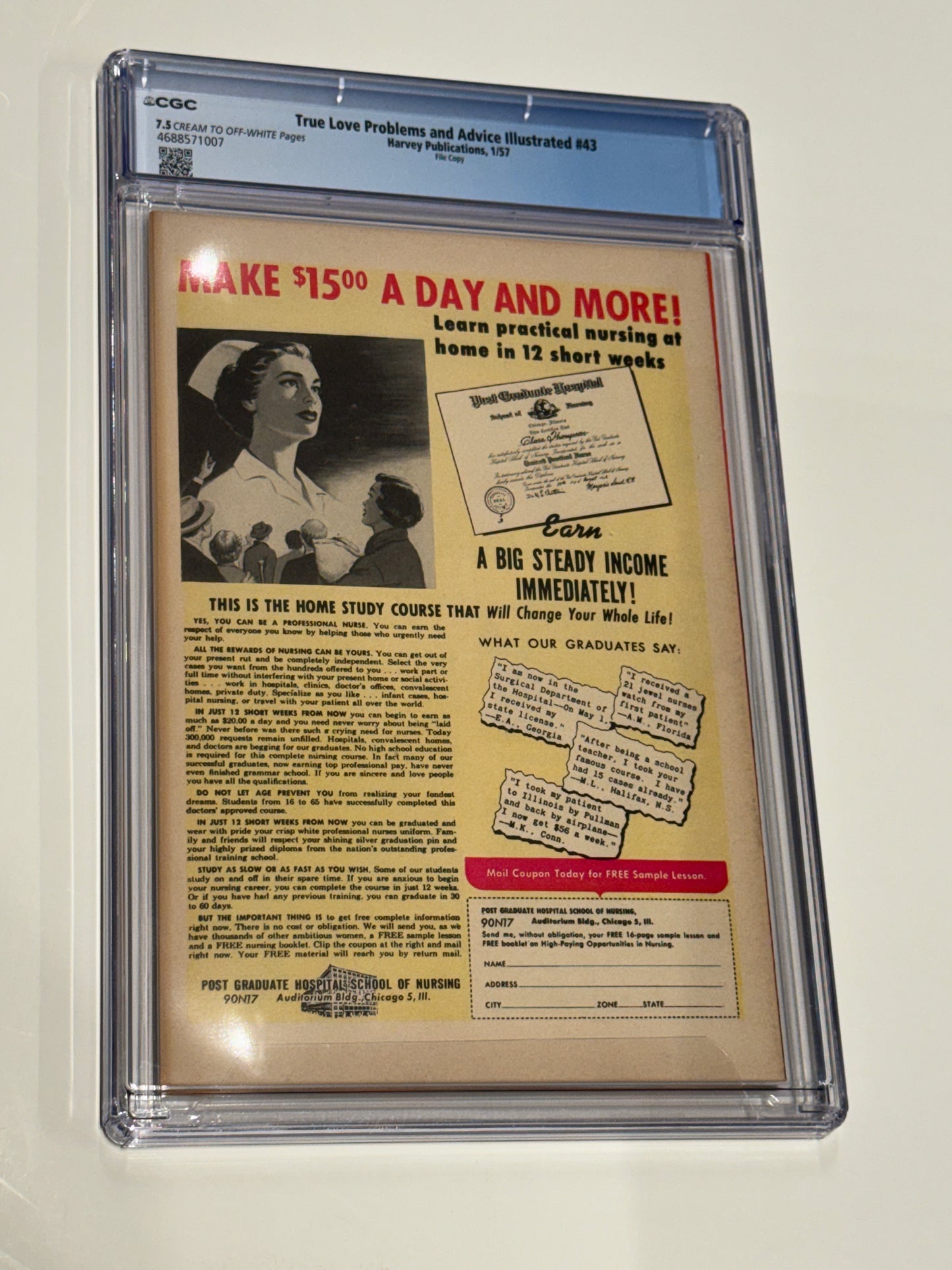 TRUE LOVE PROBLEMS AND ADVICE ILLUSTRATED #43 CGC 7.5