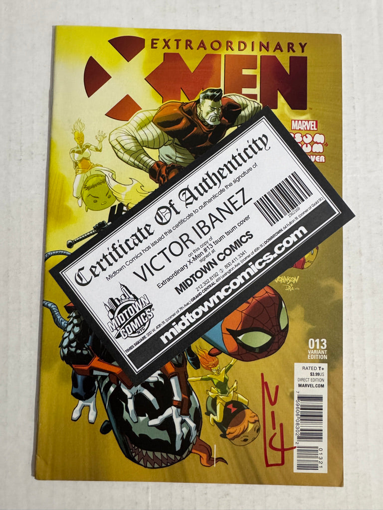 Extraordinary X-Men #13 VF Dave Johnson Tsum Tsum Variant SIGNED by Victor Ibanez