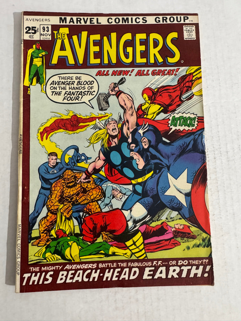 AVENGERS #93 VG/FN Neal Adams Cover