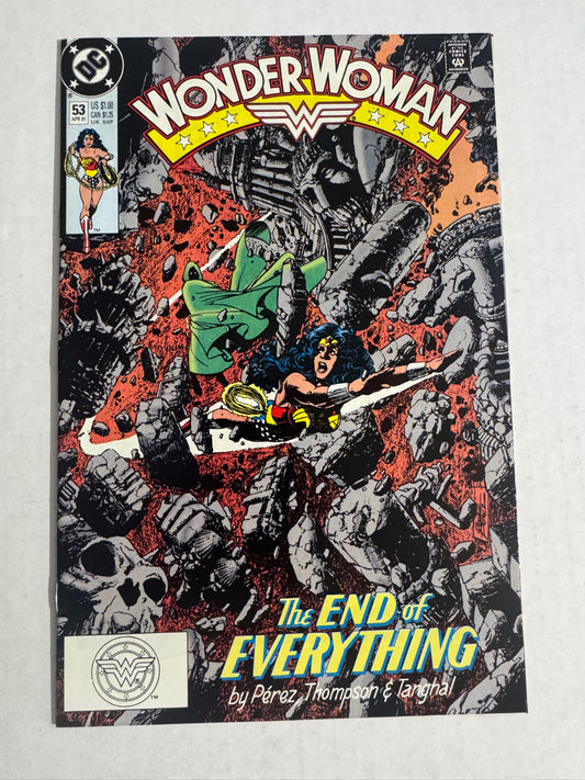 WONDER WOMAN #53 Vol 2 VF+ George Perez Cover