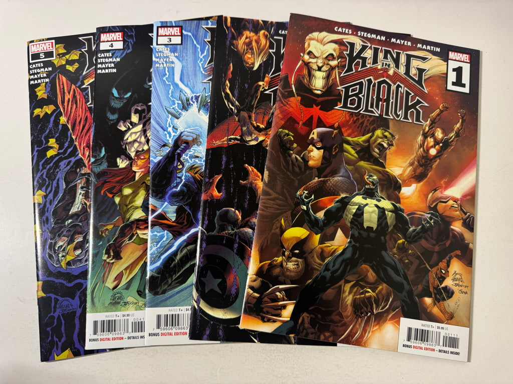 KING IN BLACK #1-5 NM Ryan Stegman Cover Set