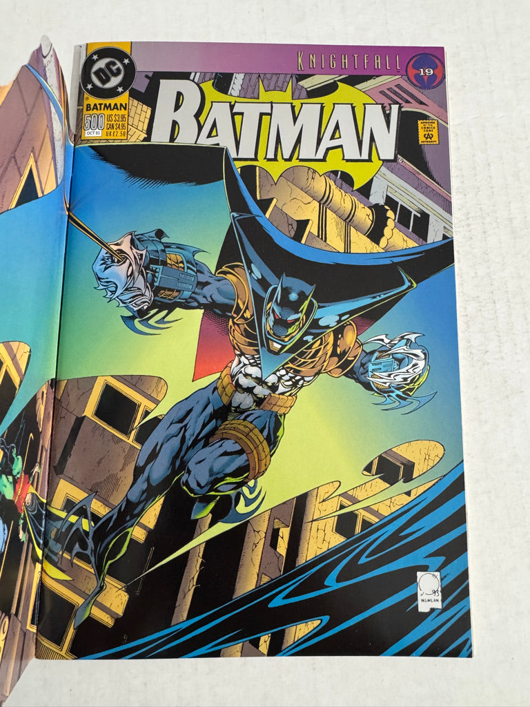 BATMAN #500 NM Joe Quesada Foil Die-Cut Cover SIGNED by Mike Manley