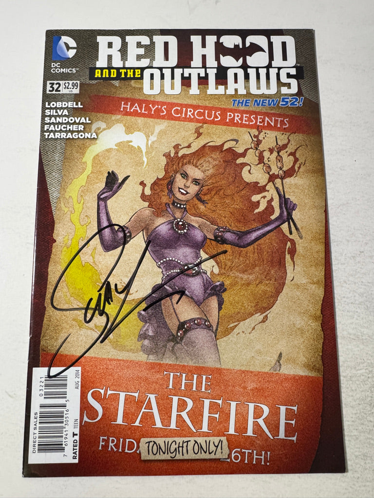 RED HOOD AND THE OUTLAWS #32 VF/NM Bombshell Variant SIGNED by Scott Lobdell