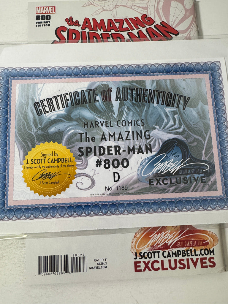 AMAZING SPDIER-MAN #600 NM-  J Scott Campbell Venom Variant SIGNED