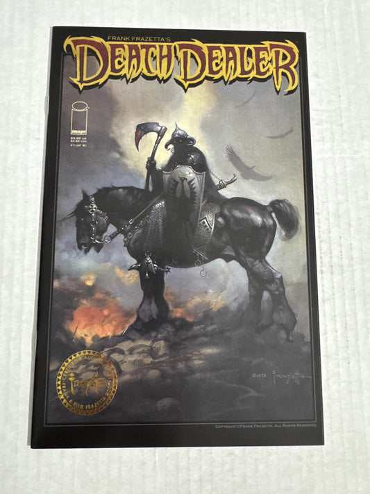 FRANK FRAZETTA'S DEATH DEALER #1 NM- 2nd Print Gold Foil FRAZETTA STAMP Variant