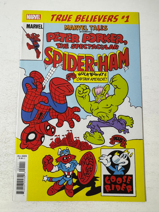 MARVEL TAILS Starring PETER PORKER THE SPECTACULAR SPIDER-HAM #1 NM True Believers Reprint Variant