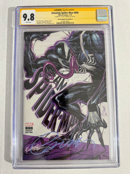 AMAZING SPIDER-MAN #800 CGC SS 9.8 J Scott Campbell D Venom Variant SIGNED