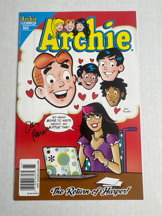 ARCHIE #665 VF/NM NEWSSTAND SIGNED by Dan Parent