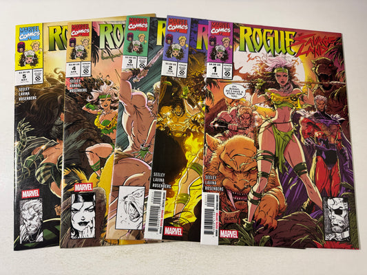ROGUE SAVAGE LAND #1-5  NM Set Kaare Andrews Covers