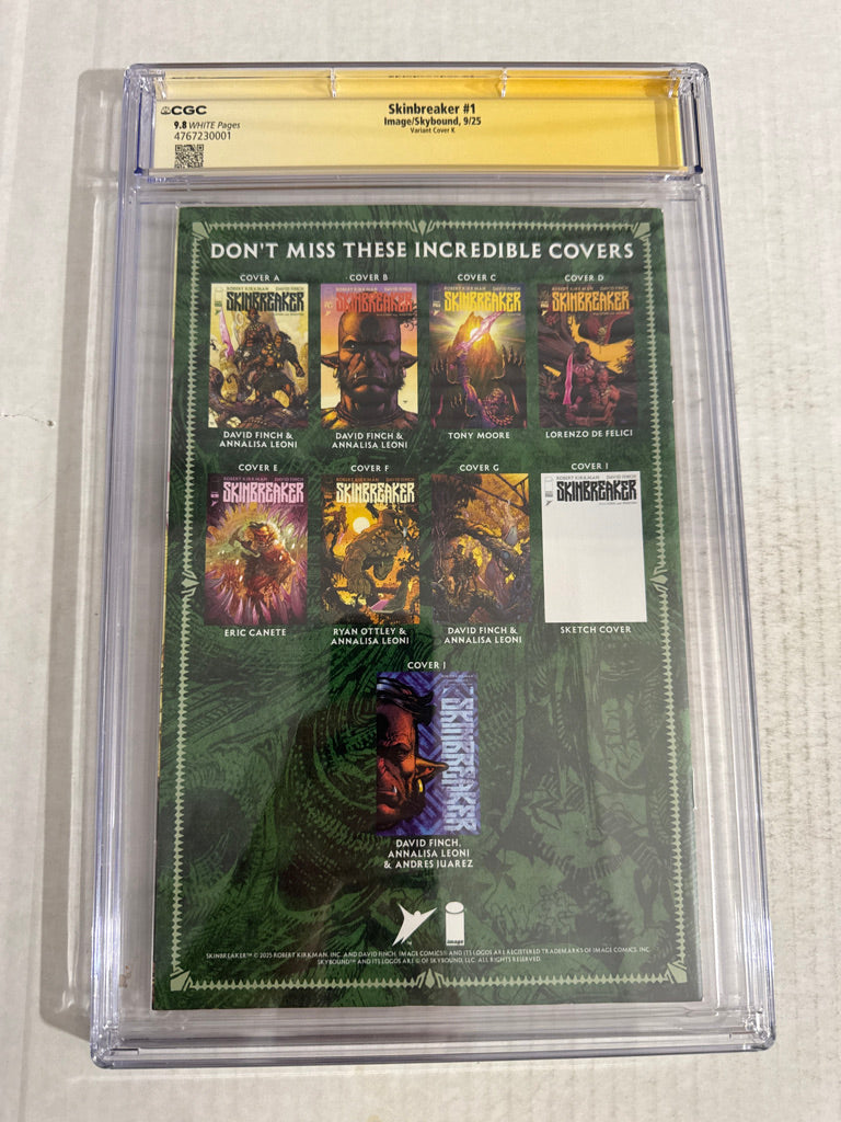 SKINBREAKER #1 CGC SS 9.8 One Per Store Thank You K Variant SIGNED by David Finch