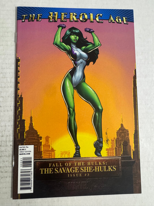 FALL OF THE HULKS: THE SAVAGE SHE-HULKS #3 NM- 1:15 J Scott Campbell Variant