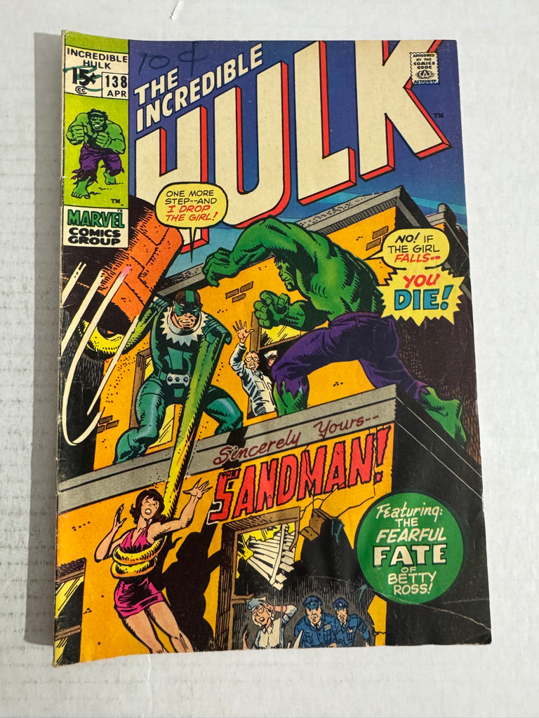 INCREDIBLE HULK #138 VG