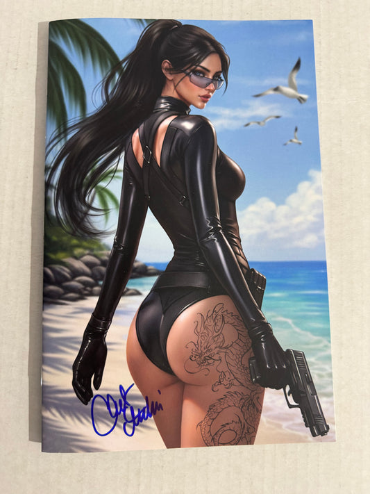 GUN HONEY DOUBLE DOWN #4 NM NYCC Anna Novik Virgin Variant SIGNED by Charles Ardai