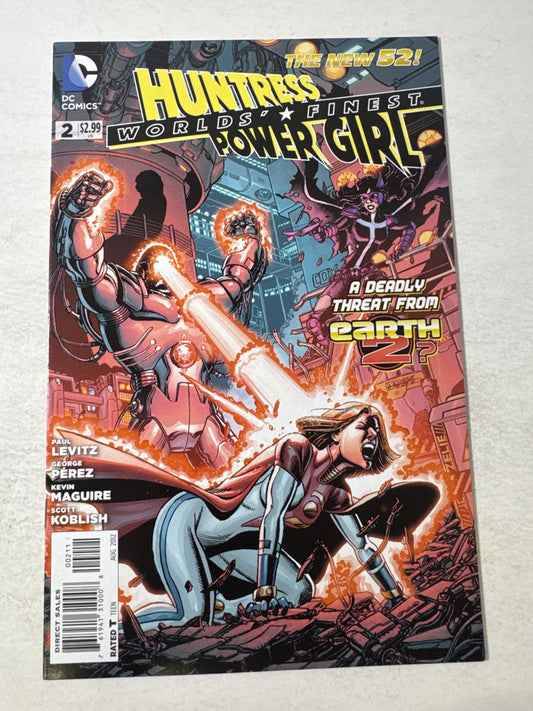 HUNTRESS POWER GIRL WORLD'S FINEST #2 NM- George Perez Cover