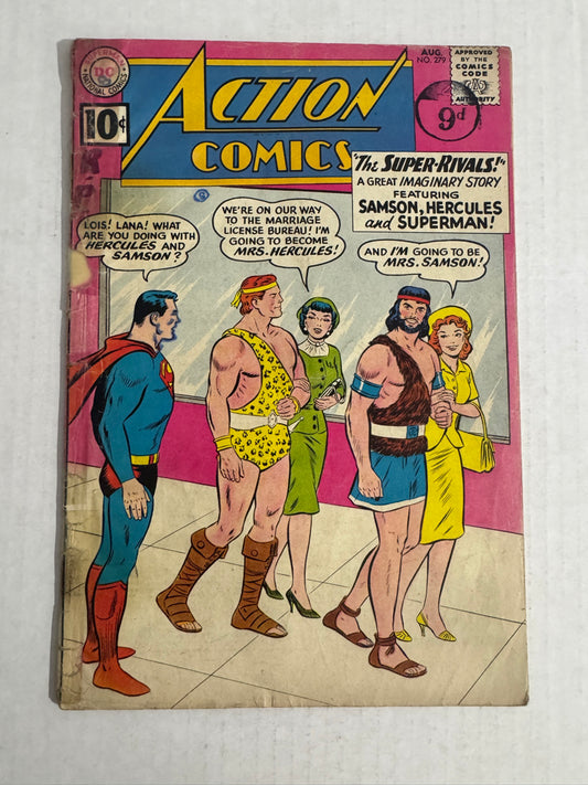 ACTION COMICS #279 FR W/ UK Pence Stamp 1ST APPEARANCE