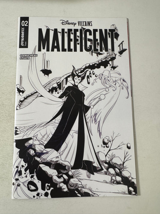 DISNEY VILLAINS: MALEFICENT #2 Vol 2 NM 1:5 B/W Variant