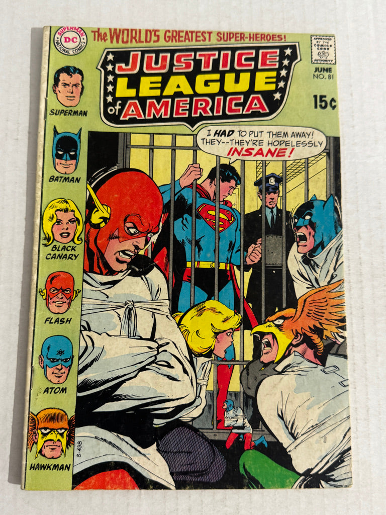 JUSTICE LEAGUE OF AMERICA #81 VG Neal Adams Cover