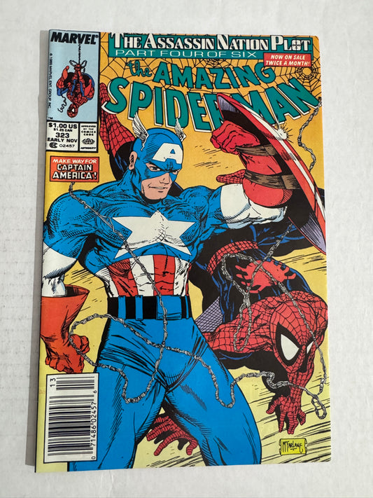 AMAZING SPIDER-MAN #323 VF+ Todd McFarlane Cover NEWSSTAND