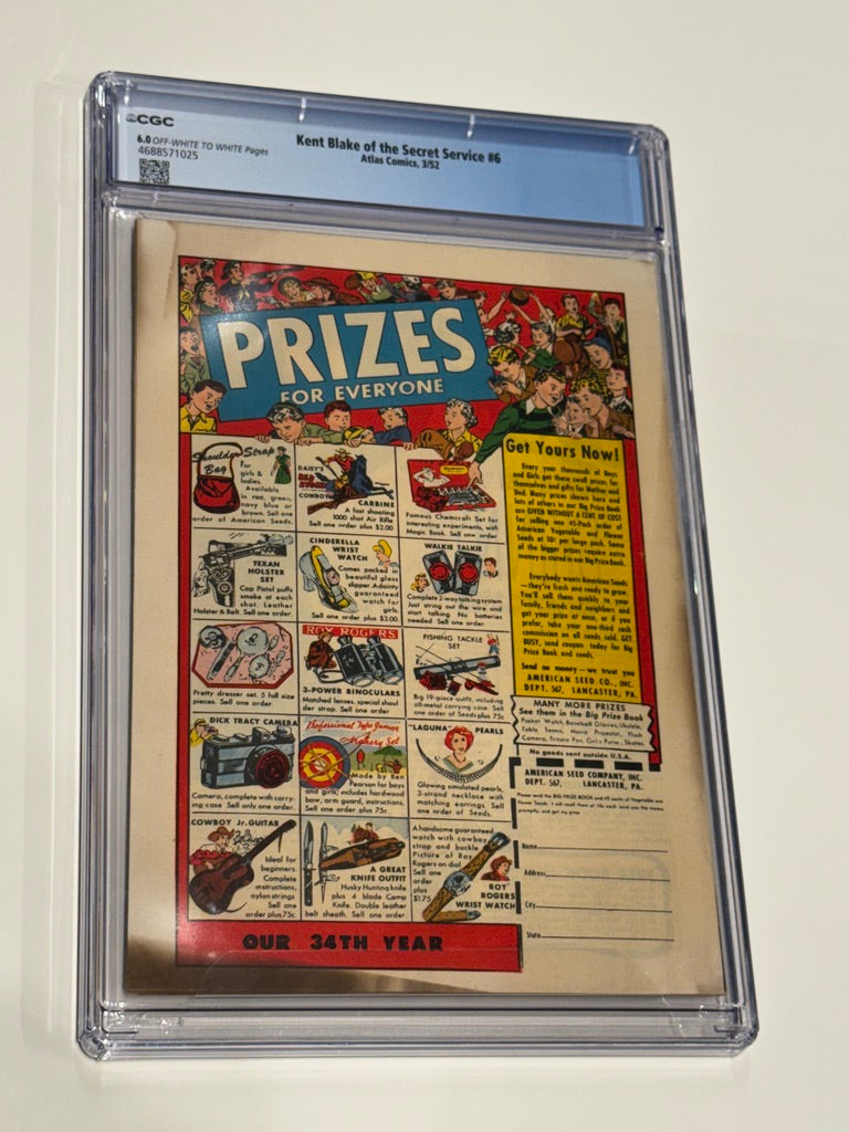 KENT BLAKE OF THE SECRET SERVICE #6 CGC 6.0