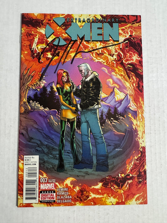 Extraordinary X-Men #3 NM Humberto Ramos Cover SIGNED by Jeff Lemire