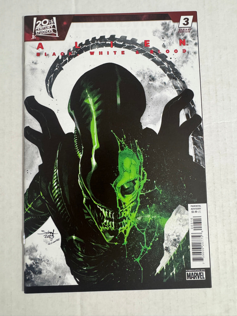 ALIEN BLACK WHITE & BLOOD #3 NM 1:25 Scharf Variant