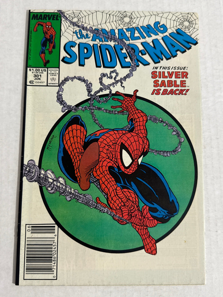 AMAZING SPIDER-MAN #301 VF Todd McFarlane Cover NEWSSTAND