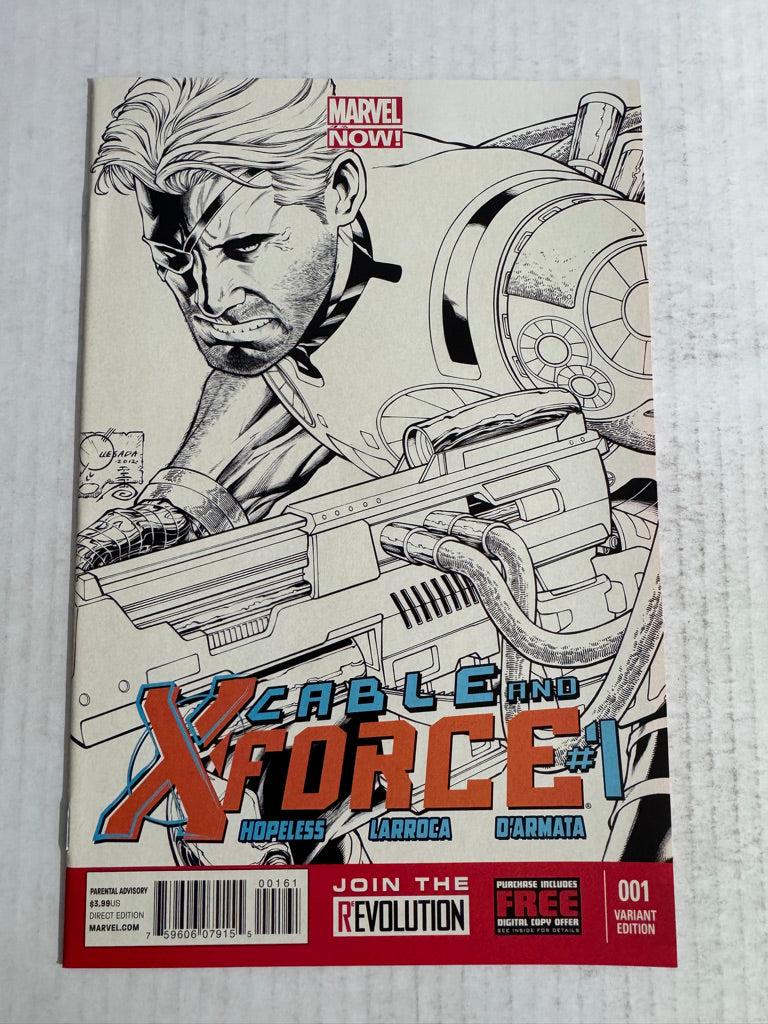 CABLE & X-FORCE #1 NM 1:100 B/W Joe Quesada Variant