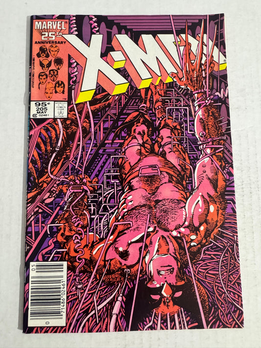 UNCANNY X-MEN #205 VF Barry Windsor- Smith Cover  CANADIAN PRICE VARIANT
