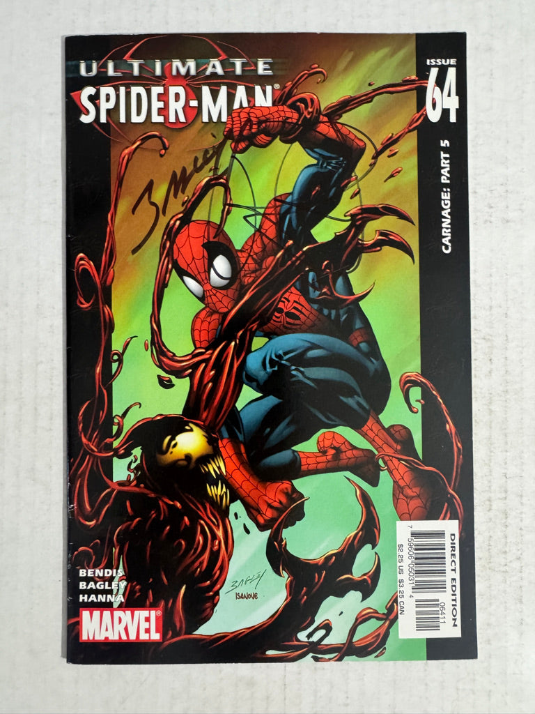 ULTIMATE SPIDER-MAN #64 VG SIGNED by Bendis & Bagley